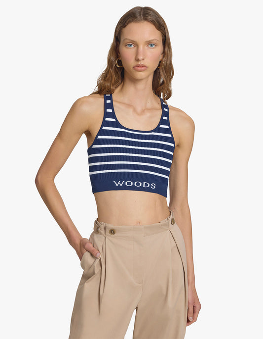 Lyra Crop - Navy/Ivory