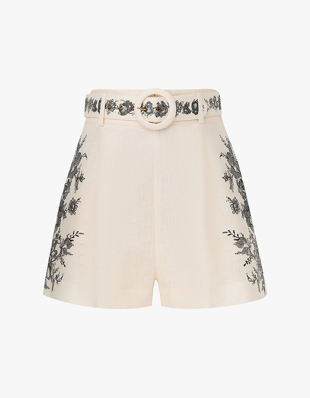Flat Front Short - Cream Floral