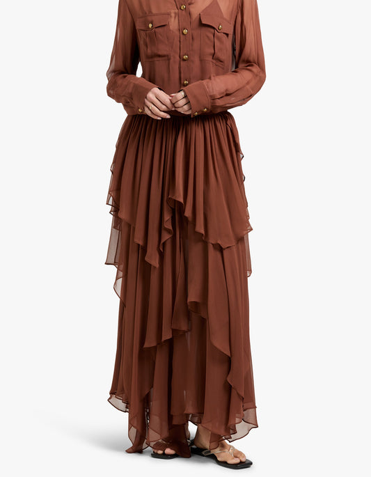 Memento Midi Skirt - Tan