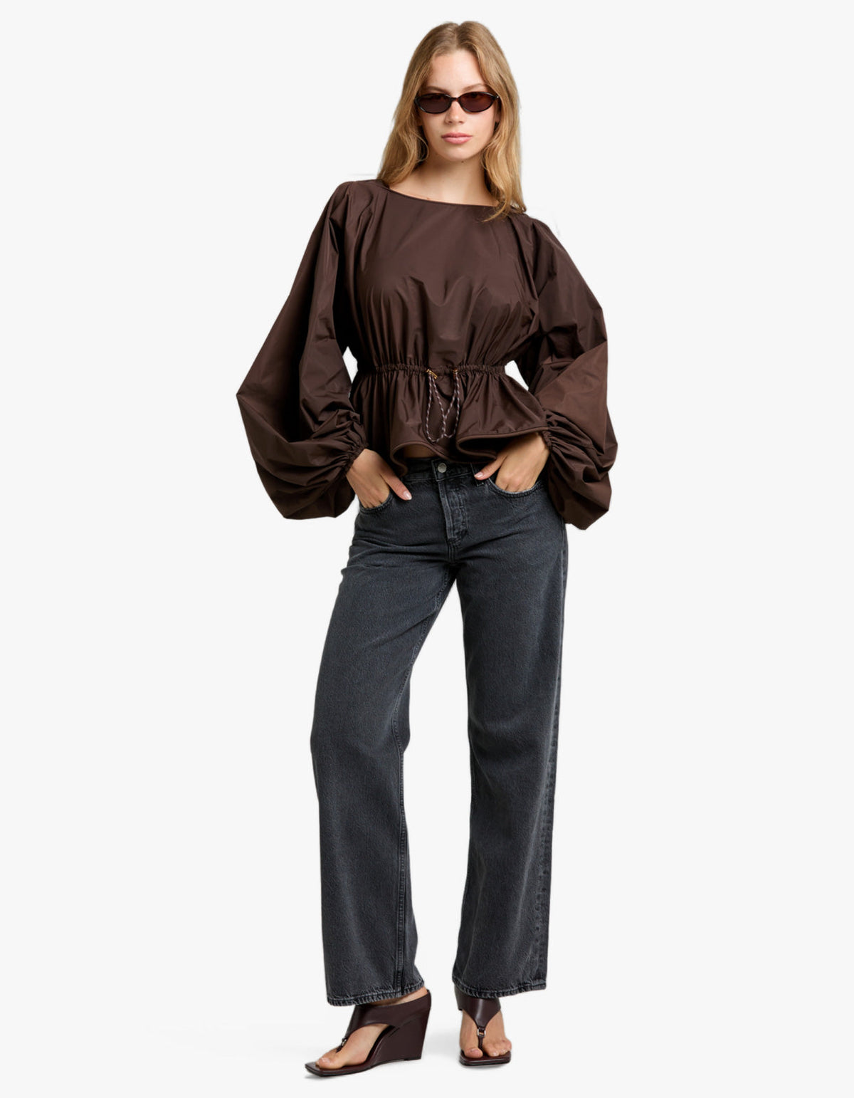 Alchemy Peplum Top - Chocolate