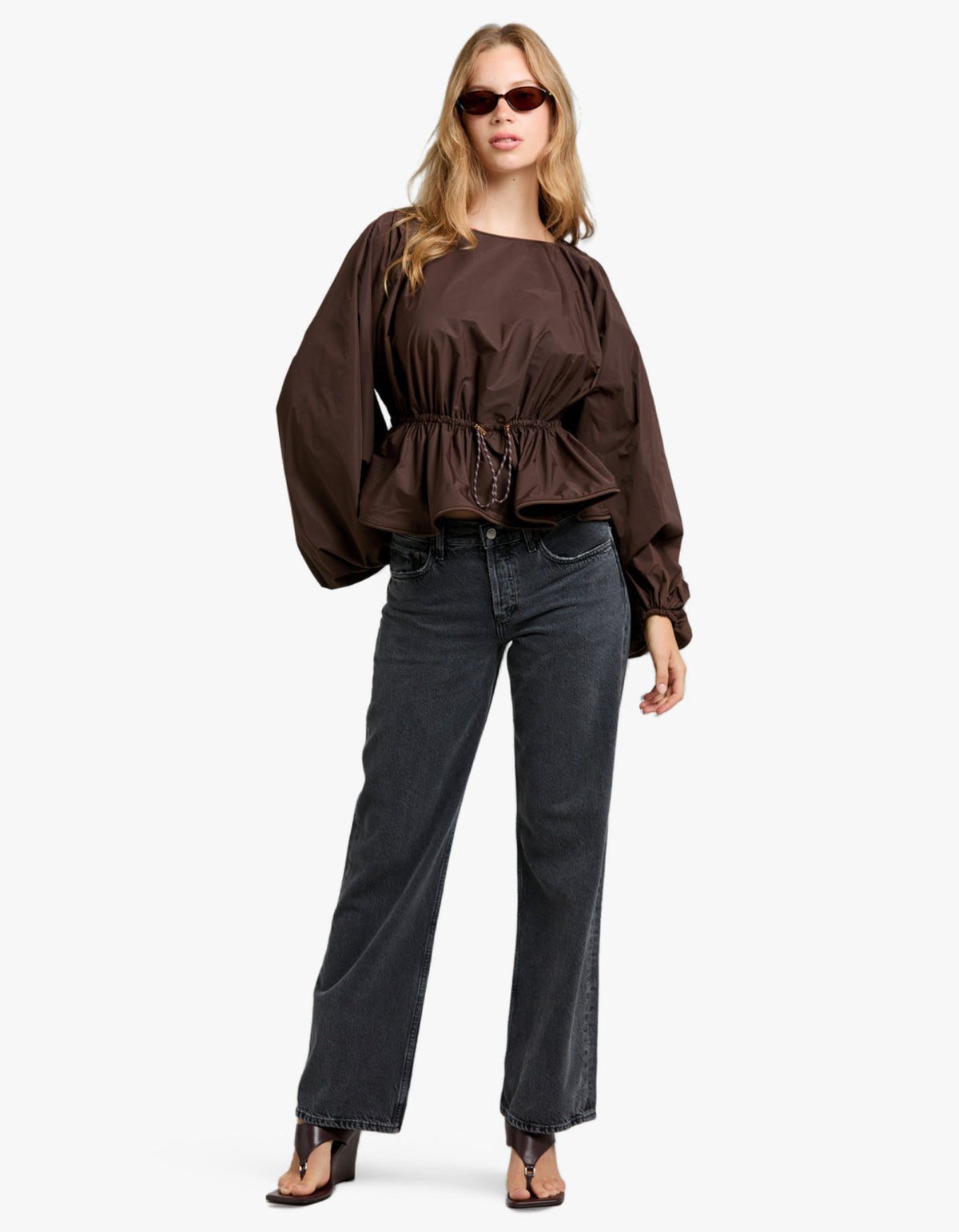 Alchemy Peplum Top - Chocolate