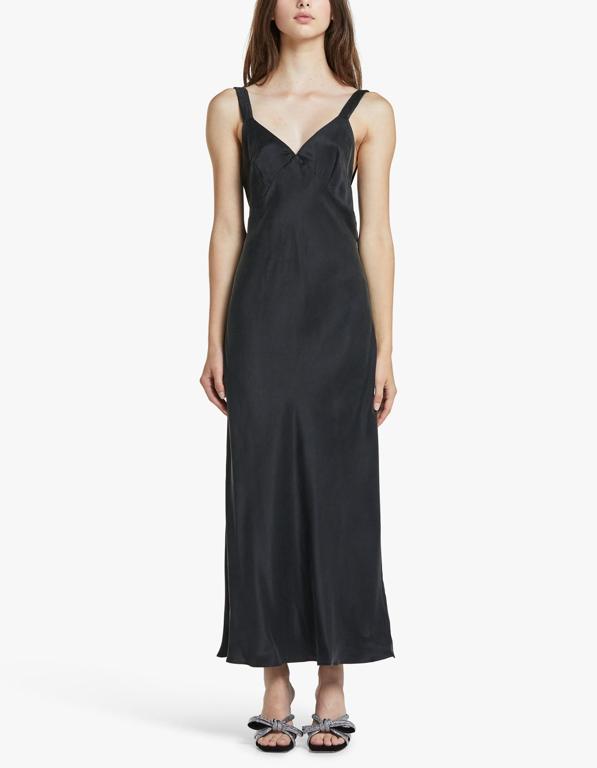 Deco Ruched Dress - Black