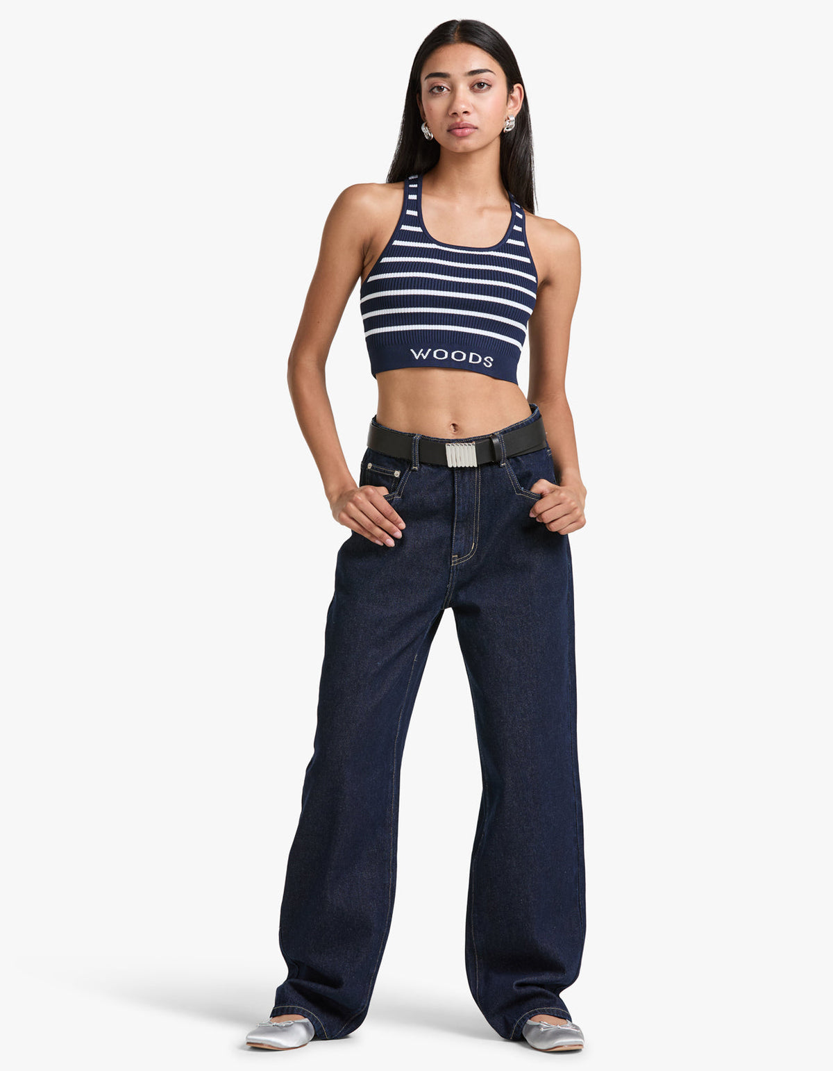 Lyra Crop - Navy/Ivory