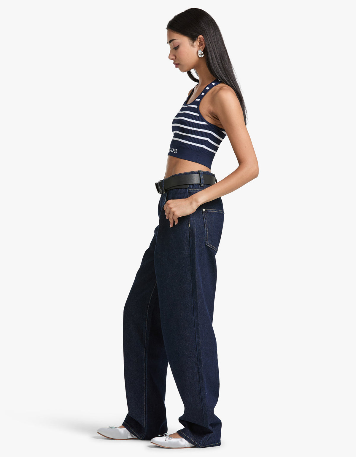 Lyra Crop - Navy/Ivory