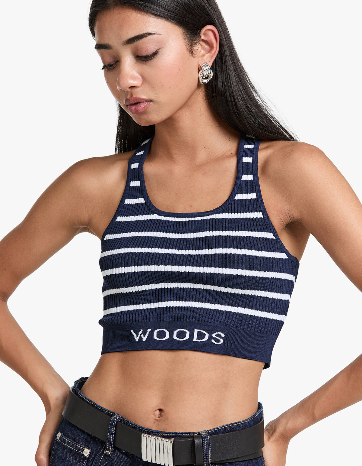 Lyra Crop - Navy/Ivory